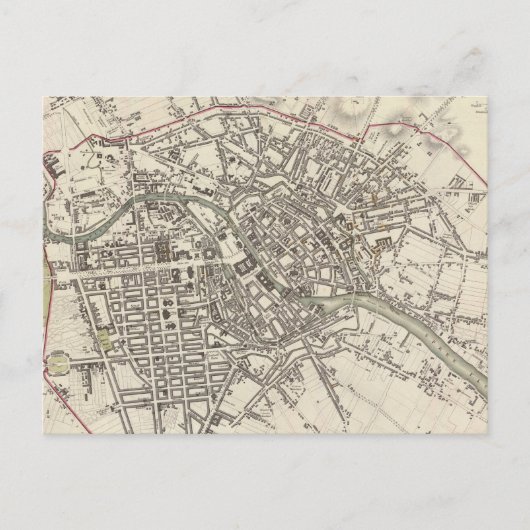 ヴィンテージベルリンの地図（1833年） ポストカード (正面)