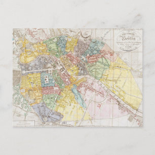 ヴィンテージベルリンの地図（1846年） ポストカード