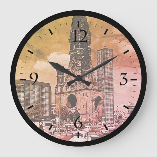 ヴィンテージベルリンカイザーウィルヘルム記念教会 ラージ壁時計 (正面)