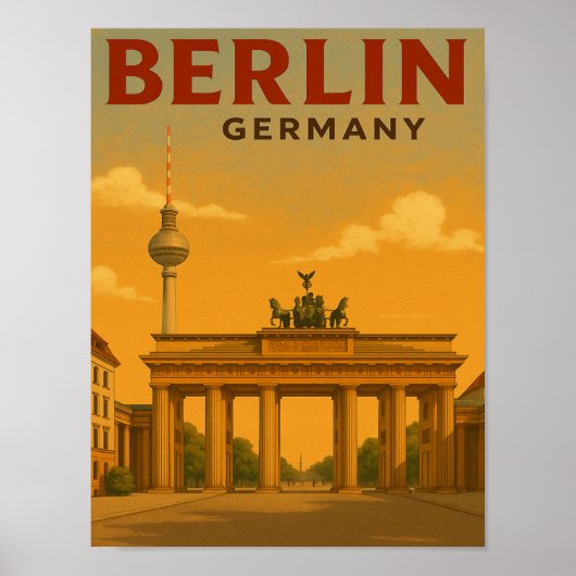 ヴィンテージベルリンドイツ旅行アートワーク ポスター (正面)