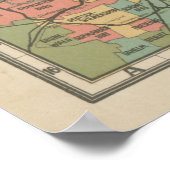 ヴィンテージベルリンドイツ記念碑の地図(1902) ポスター (角)