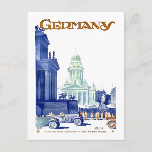ヴィンテージベルリン,ドイツ,旅行ポスター ポストカード (正面)