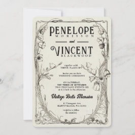 ヴィンテージベル結婚フラワーズ 招待状