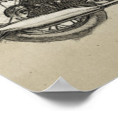 ヴィンテージベロッセットスラクストンバイクスケッチ ポスター (角)