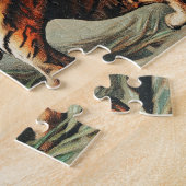 ヴィンテージベンガルタイガーイラストレーションアートオールドアンティーク ジグソーパズル (側面)