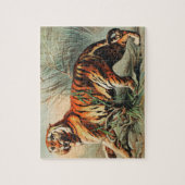 ヴィンテージベンガルタイガーイラストレーションアートオールドアンティーク ジグソーパズル (縦)