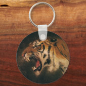 ヴィンテージベンガルタイガー大きな猫轟音、野生動物 キーホルダー (正面)