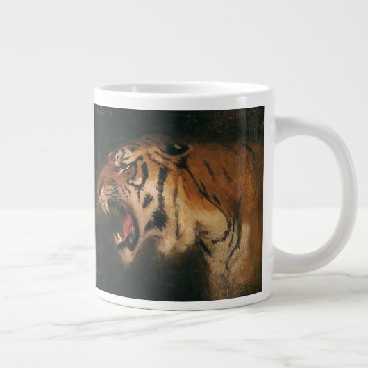 ヴィンテージベンガルタイガー大きな猫轟音、野生動物 ジャンボコーヒーマグカップ (右)
