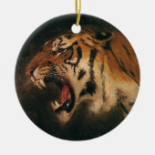 ヴィンテージベンガルタイガー大きな猫轟音、野生動物 セラミックオーナメント (正面)