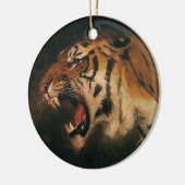 ヴィンテージベンガルタイガー大きな猫轟音、野生動物 セラミックオーナメント (左)
