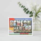 ヴィンテージベントンハーバーミシガンUSAポストカード ポストカード (スタンド正面)