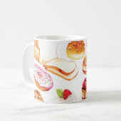 ヴィンテージベーカリーと練り粉の水色スタイルドール コーヒーマグカップ (正面左)