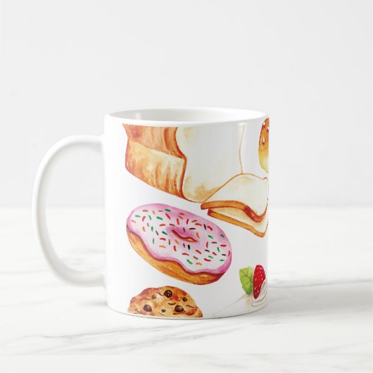 ヴィンテージベーカリーと練り粉の水色スタイルドール コーヒーマグカップ (左)