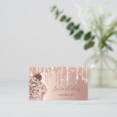 ヴィンテージベーカリーカップケーキシェフケータリングスイーツペストリー 名刺 (スタンド正面)