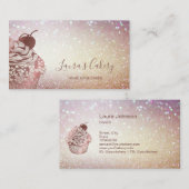 ヴィンテージベーカリーカップケーキシェフケータリングスイーツペストリー 名刺 (正面/裏面)