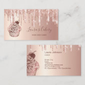 ヴィンテージベーカリーカップケーキシェフケータリングスイーツペストリー 名刺 (正面/裏面)