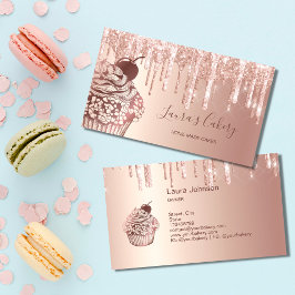 ヴィンテージベーカリーカップケーキシェフケータリングスイーツペストリー 名刺