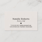 ヴィンテージベーカリーパティシシェフプレーン 名刺 (裏面)