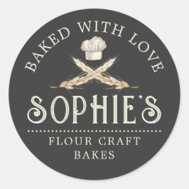 ヴィンテージベーカーのロゴブラックプロダクトラベルシール ラウンドシール