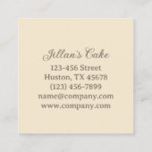 ヴィンテージベーカーベーカリーケータリングケーキ スクエア名刺 (裏面)