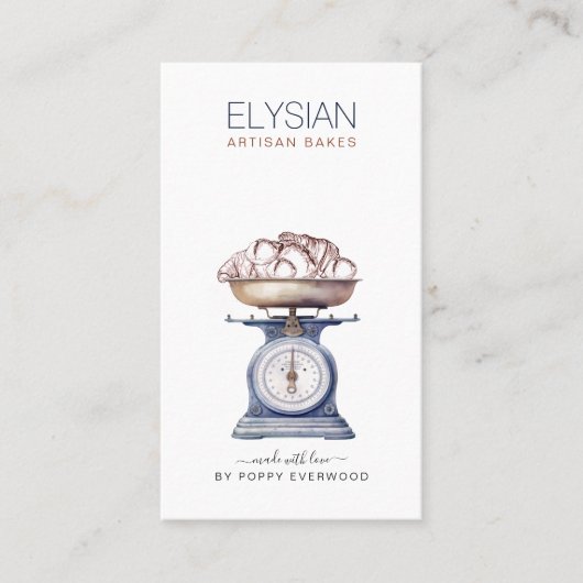 ヴィンテージベーカーベーカリーパティシシェフ 名刺 (正面)