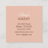 ヴィンテージベーカーモダンーケーキベーカリーカップケーキ スクエア名刺 (裏面)