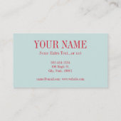 ヴィンテージベーカー名刺 名刺 (裏面)