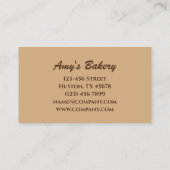 ヴィンテージベーカー菓子シェフクロワッサンパンベーカリー 名刺 (裏面)