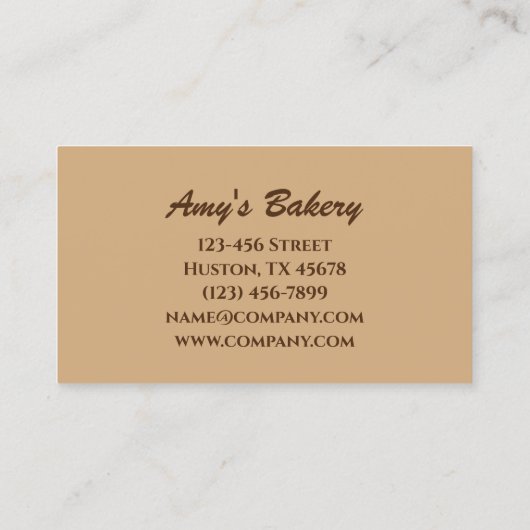 ヴィンテージベーカー菓子シェフクロワッサンパンベーカリー 名刺 (裏面)