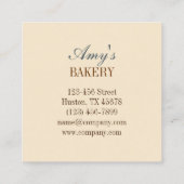 ヴィンテージベーカー菓子シェフケーキベーカリーカップケーキ スクエア名刺 (裏面)