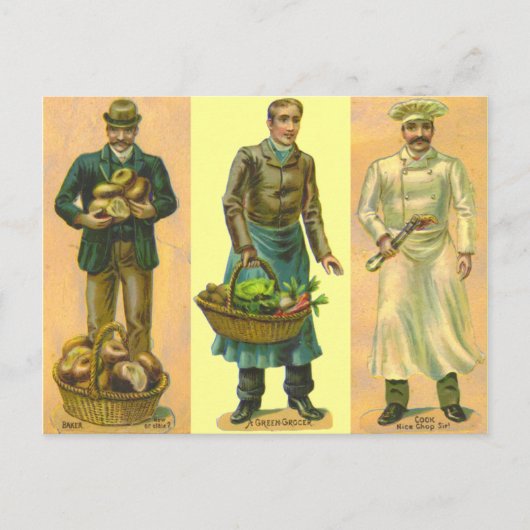 ヴィンテージベーカー調理師 ポストカード (正面)