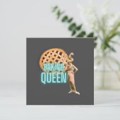 ヴィンテージベーキングクイーンオングレーフラットグリーティングカード (スタンド正面)