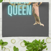 ヴィンテージベーキングクイーンオングレー キッチンタオル (折り畳み)