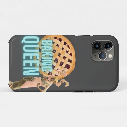 ヴィンテージベーキングクイーンオングレー Case-Mate iPhoneケース (裏面(横))