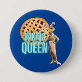 ヴィンテージベーキングクイーンオンブルー 缶バッジ (正面)