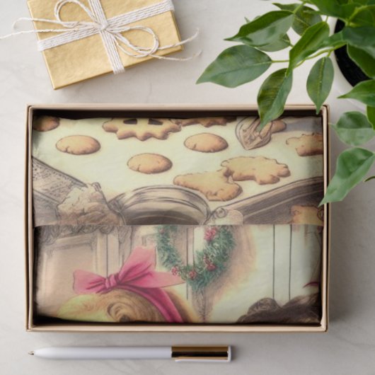 ヴィンテージベーキングクッキークリスマスレディース 薄葉紙 (ギフト)