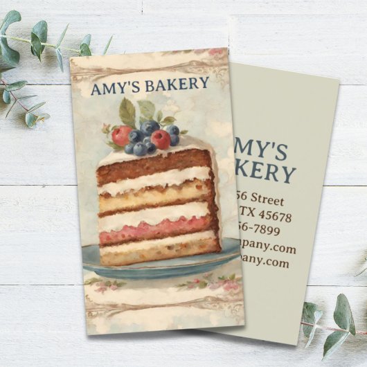 ヴィンテージベーキングベーカー生地シェフベーカリーケーキ 名刺