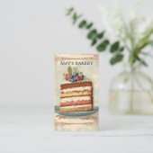 ヴィンテージベーキングベーカー生地シェフベーカリーケーキ 名刺 (スタンド正面)