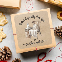 ヴィンテージベーキング焼いたテーマby YOUギフトラベル スクエアシール