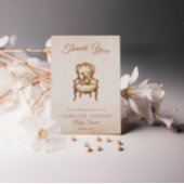 ヴィンテージベージクラシックー男女兼用ベビーシャワー サンキューカード