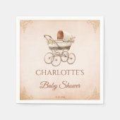 ヴィンテージベージクラシックー男女兼用ベビーシャワー スタンダードカクテルナプキン (正面)