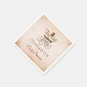 ヴィンテージベージクラシックー男女兼用ベビーシャワー スタンダードカクテルナプキン (角)