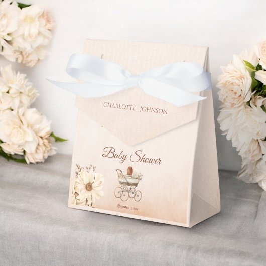 ヴィンテージベージクラシックー男女兼用ベビーシャワー フェイバーボックス