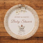 ヴィンテージベージクラシックー男女兼用ベビーシャワー ペーパープレート