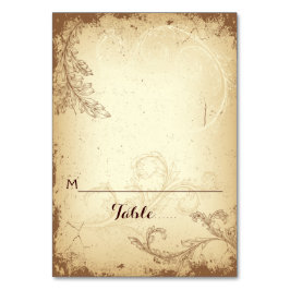 ヴィンテージベージス結婚クロリーフ折り座席表 テーブルナンバー