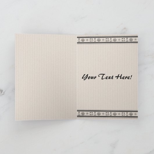 ヴィンテージベージュとブラウン航海のグラフィック カード (内部)