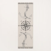 ヴィンテージベージュとブラウン航海のグラフィック ヨガマット (裏面)