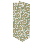 ヴィンテージベージュと緑のフローラディアンツスバーバタス ワインギフトバッグ (正面アングル)