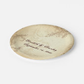 ヴィンテージベージュと茶色のス結婚クロール ペーパープレート (アングル)