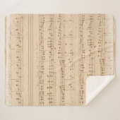 ヴィンテージベージュの音楽ノート シェルパブランケット (正面(横))